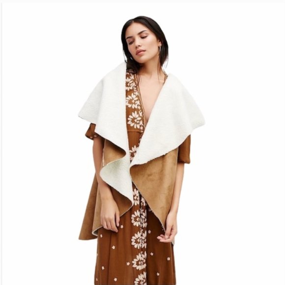 Free People Brown Sugar Vegan Suede Vest OS - Picture 1 of 5